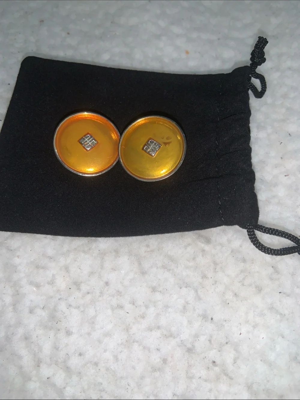 Jordache Vintage Gold-Tone Round Statement Clip On Earrings